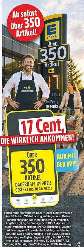 Über 350 Artikel um 17 Cent im Preis gesenkt