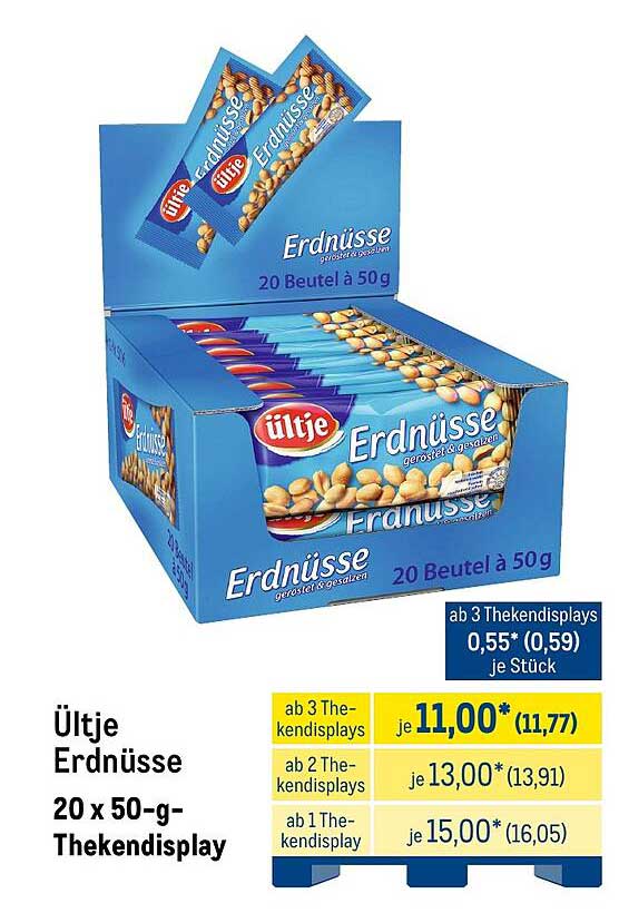 Ültje Erdnüsse 20 x 50-g-Thekendisplay