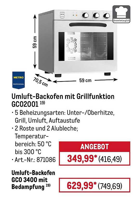Umluft-Backofen mit Grillfunktion GC02001