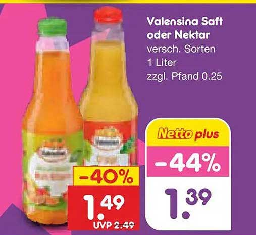 Valensina Saft oder Nektar