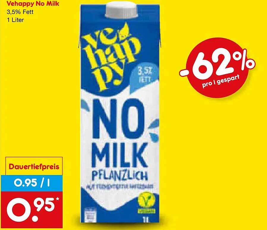 Vehappy No Milk 3,5% Fett 1 Liter