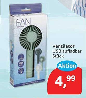 Ventilator USB aufladbar Stück