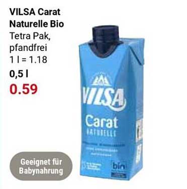VILSA Carat Naturelle Bio Tetra Pak, pfandfrei 1 l = 1.18 0,5 l