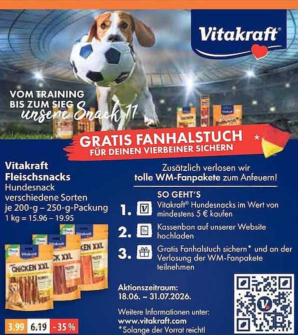 Vitakraft Fleischsnacks Hundesnack verschiedene Sorten je 200-g - 250-g-Packung