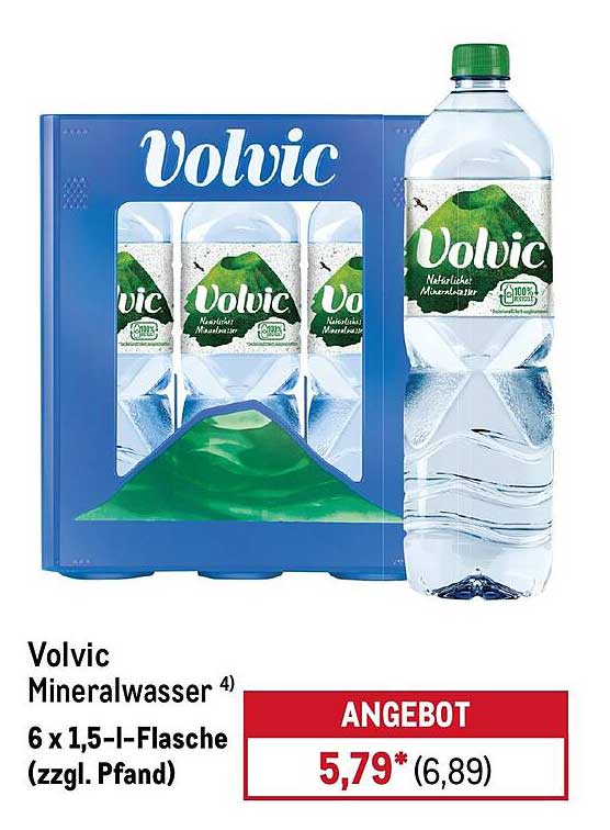 Volvic Mineralwasser 6 x 1,5-l-Flasche (zzgl. Pfand)