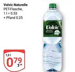 Volvic Naturelle PET-Flasche, 1 l = 0.53 + Pfand 0.25
