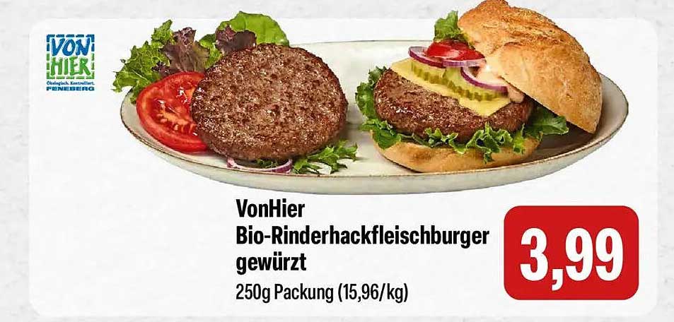 VonHier Bio-Rinderhackfleischburger gewürzt