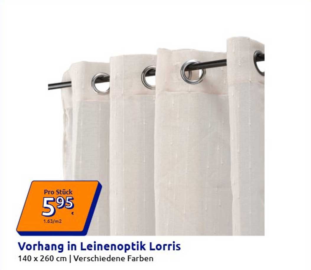Vorhang in Leinenoptik Lorris 140 x 260 cm | Verschiedene Farben