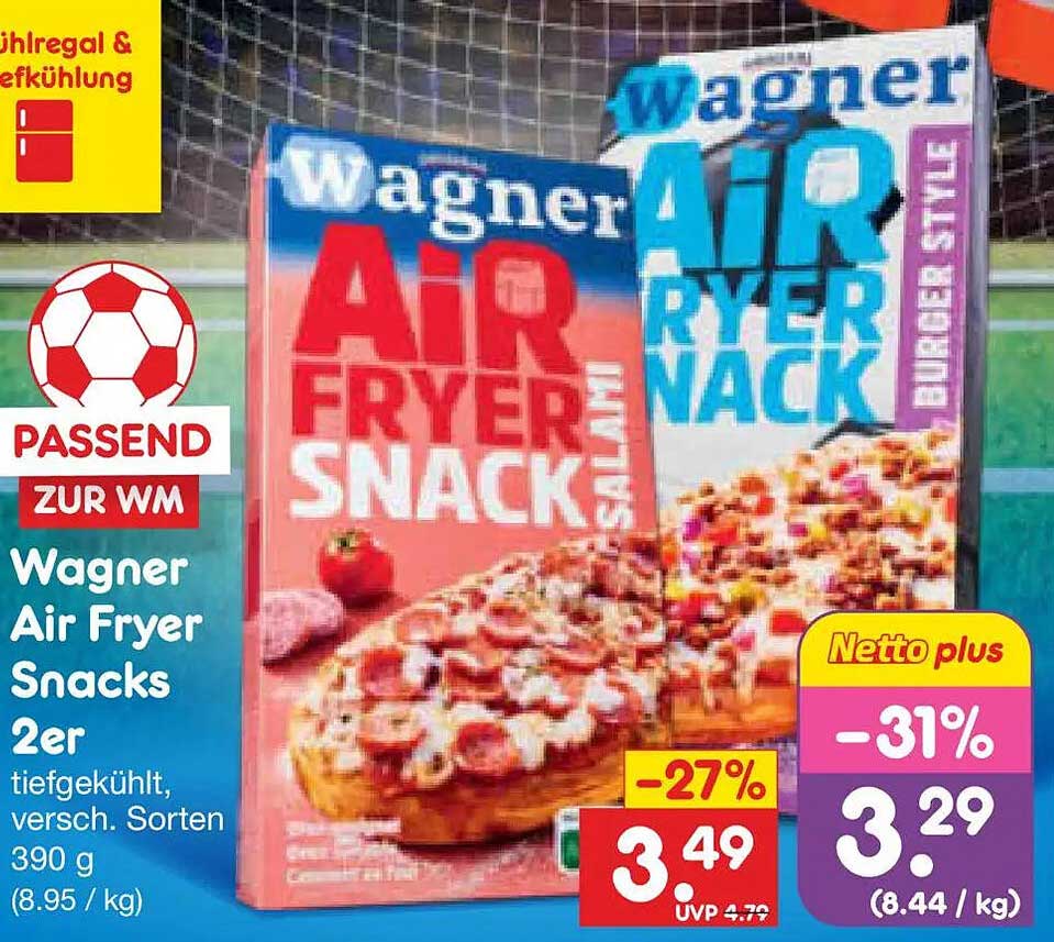 Wagner Air Fryer Snacks 2er tiefgekühlt, versch. Sorten 390 g