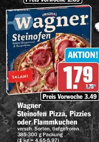 Wagner Steinofen Pizza, Pizzies oder Flammkuchen versch. Sorten, tiefgefroren 385-300 g Packung (1 kg = 4.65-5.97)