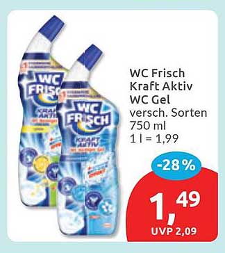 WC Frisch Kraft Aktiv WC Gel versch. Sorten 750 ml 1 l = 1,99