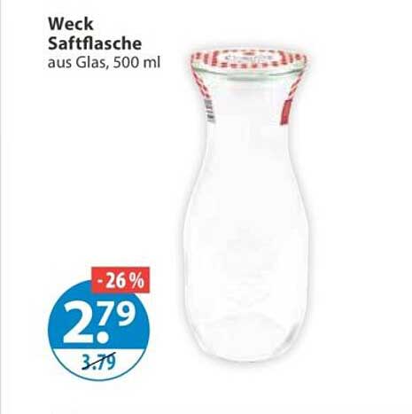 Weck Saftflasche aus Glas, 500 ml