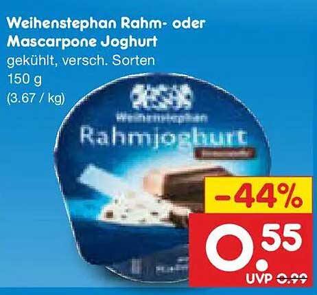 Weihenstephan Rahm- oder Mascarpone Joghurt