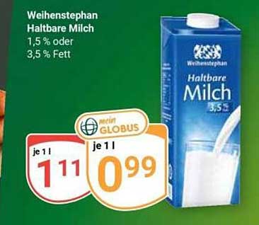 Weißenstephan Haltbare Milch 1,5 % oder 3,5 % Fett