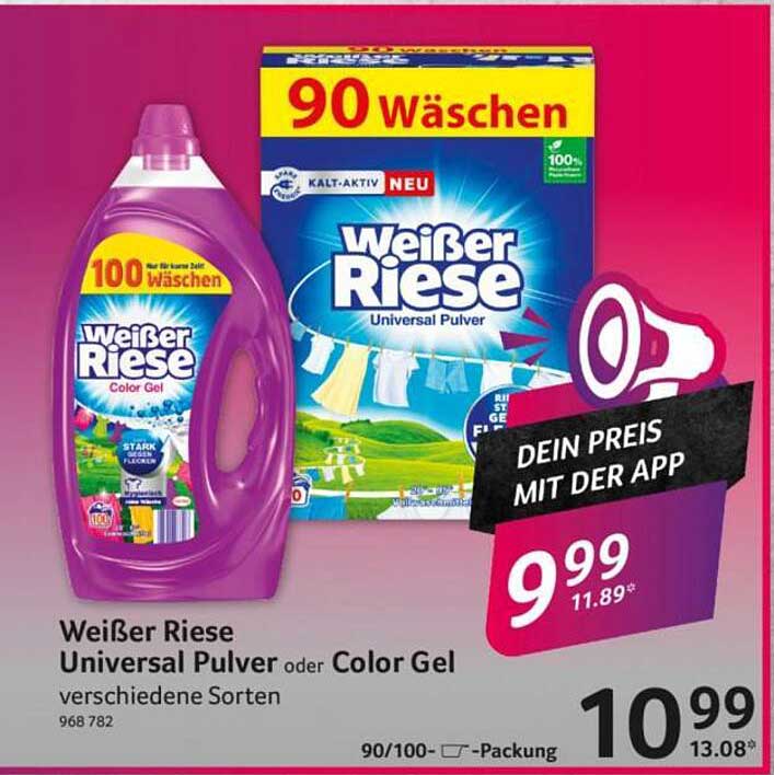 Weißer Riese Universal Pulver oder Color Gel verschiedene Sorten 968 782 90/100- Packung
