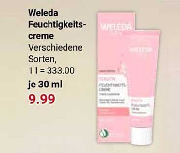 Weleda Feuchtigkeitscreme Verschiedene Sorten, 1 l = 333.00 je 30 ml