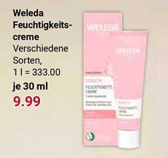 Weleda Feuchtigkeitscreme Verschiedene Sorten, 1 l = 333.00 je 30 ml