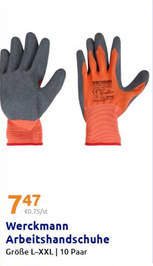 Werckmann Arbeitshandschuhe Größe L-XXL | 10 Paar