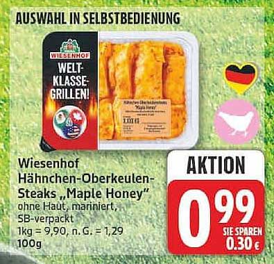 Wiesenhof Hähnchen-Oberkeulen-Steaks „Maple Honey“