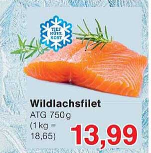 Wildlachsfilet ATG 750 g (1 kg = 18,65)