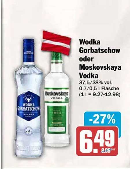 Wodka Gorbatschow oder Moskovskaya Vodka