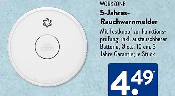 WORKZONE 5-Jahres-Rauchwarnmelder