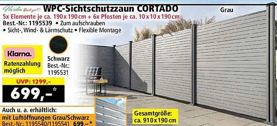 WPC-Sichtschutzzaun CORTADO