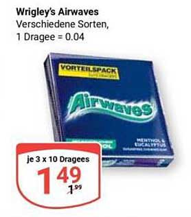 Wrigley’s Airwaves Verschiedene Sorten, 1 Dragee = 0.04