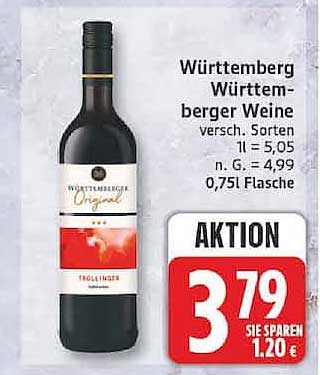 Württemberg Württemberger Weine versch. Sorten 0,75 l Flasche