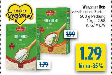Wurzener Reis verschiedene Sorten 500 g Packung