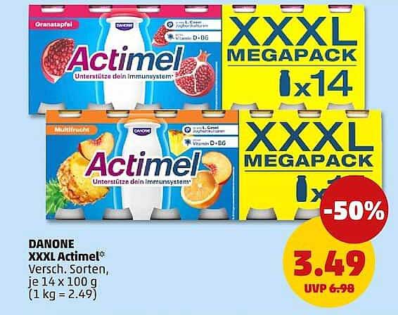 XXXL Actimel* Versch. Sorten, je 14 x 100 g (1 kg = 2.49)