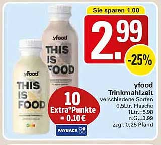 yfood Trinkmahlzeit verschiedene Sorten 0,5Ltr.