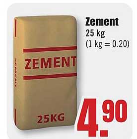 Zement 25 kg (1 kg = 0.20)
