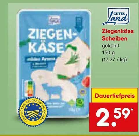 Ziegenkäse Scheiben gekühlt 150 g (17.27 / kg)