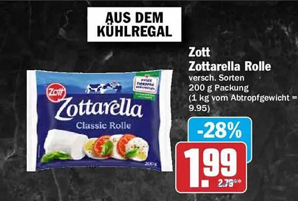 Zott Zottarella Rolle versch. Sorten 200 g Packung