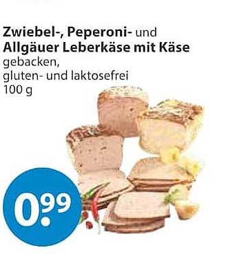 Zwiebel-, Peperoni- und Allgäuer Leberkäse mit Käse