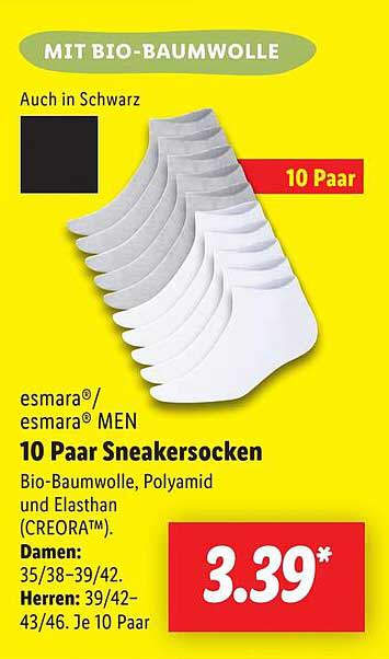 10 Paar Sneakersocken - Bio-Baumwolle von esmara®