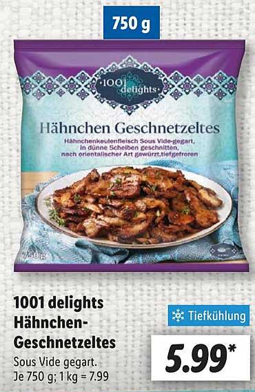 1001 delights Hähnchen-Geschnetztes 750 g