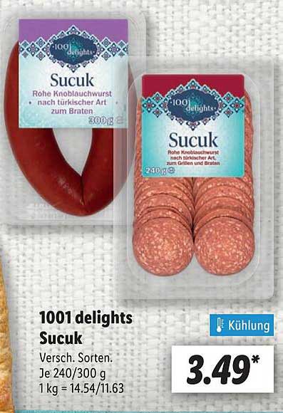 1001 delights Sucuk - Rohe Knoblauchwurst nach türkischer Art