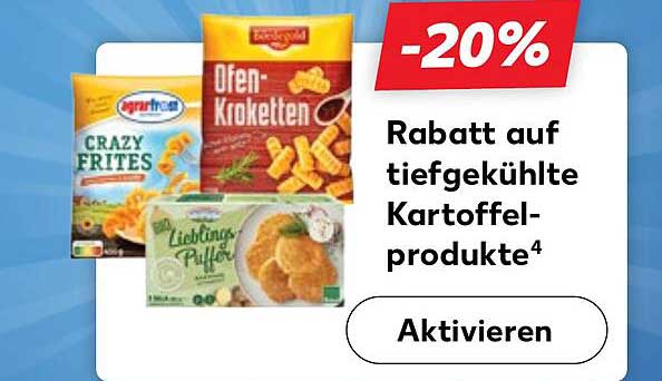 20% Rabatt auf tiefgekühlte Kartoffelprodukte