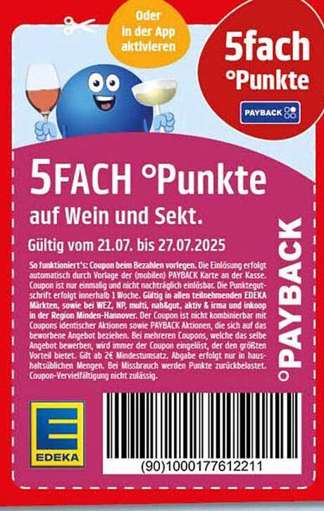 5FACH °Punkte auf Wein und Sekt