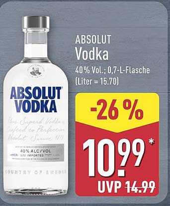 ABSOLUT Vodka 0,7 L - Jetzt zum Sonderpreis!