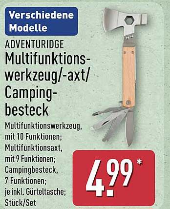 ADVENTURIDGE Multifunktionswerkzeug/-axt/Campingbesteck