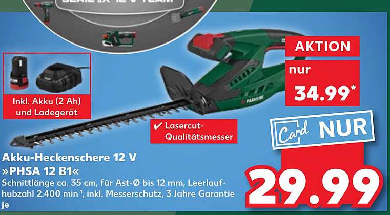 Akku-Heckenschere 12 V »PHSA 12 B1«