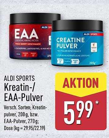 ALDI SPORTS Kreatin-/EAA-Pulver, 200 g bzw. EAA-Pulver, 270 g