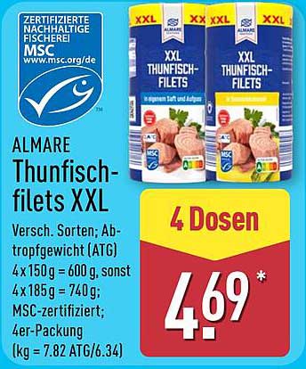 ALMARE Thunisch-Filets XXL - 4 Dosen