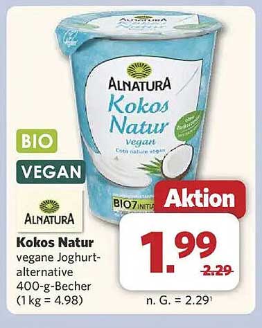 Alnatura Kokos Natur vegane Joghurt-Alternative 400-g-Becher