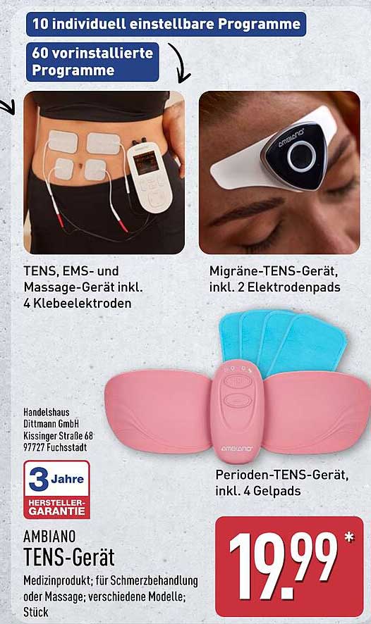 AMBIANO TENS-Gerät – für Schmerzlinderung und Entspannung