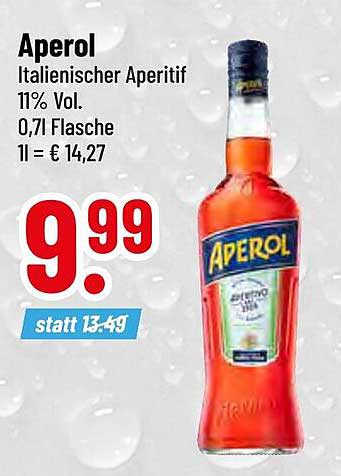 Aperol - Italienischer Aperitif 11% Vol. - 0,71 Flasche