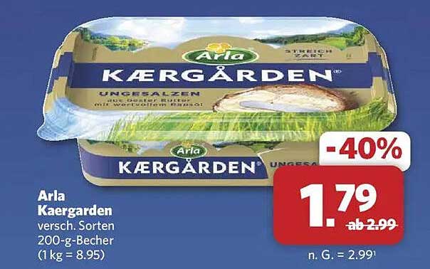 Arla Kærgården verschiedene Sorten 200-g-Becher -40%